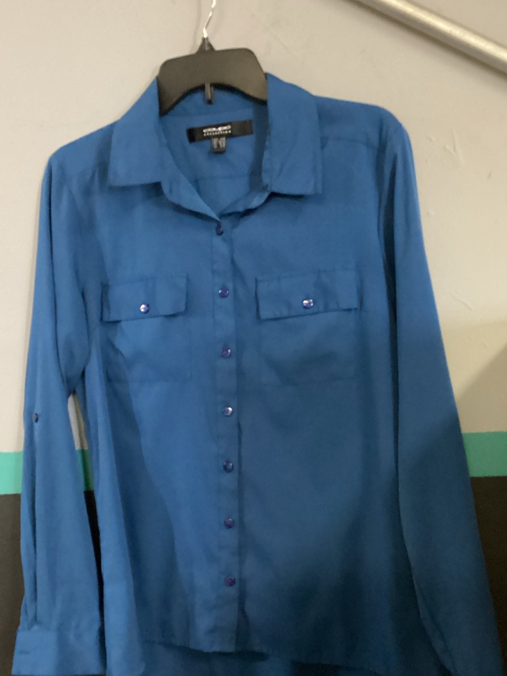 Coupe Collection Women's Blue Button-Front Blouse